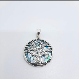Roman Glass tree of life sterling silver 925 hand made necklace