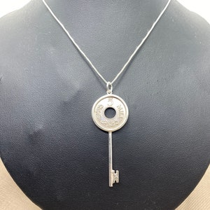 Handmade 1935 Palestine 5 Mils Sterling Silver Coin Pendant