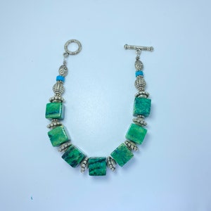 Green Eilat King Solomon Stone Hand Made Bracelet/Gemstone/gift for her \ boho jewelry