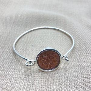 Palestinian Coin 1942 One Mil Sterling Silver Bracelet