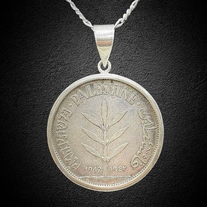 Palestinian Coin 1942 One Hundred Mils Hand Made Silver frame