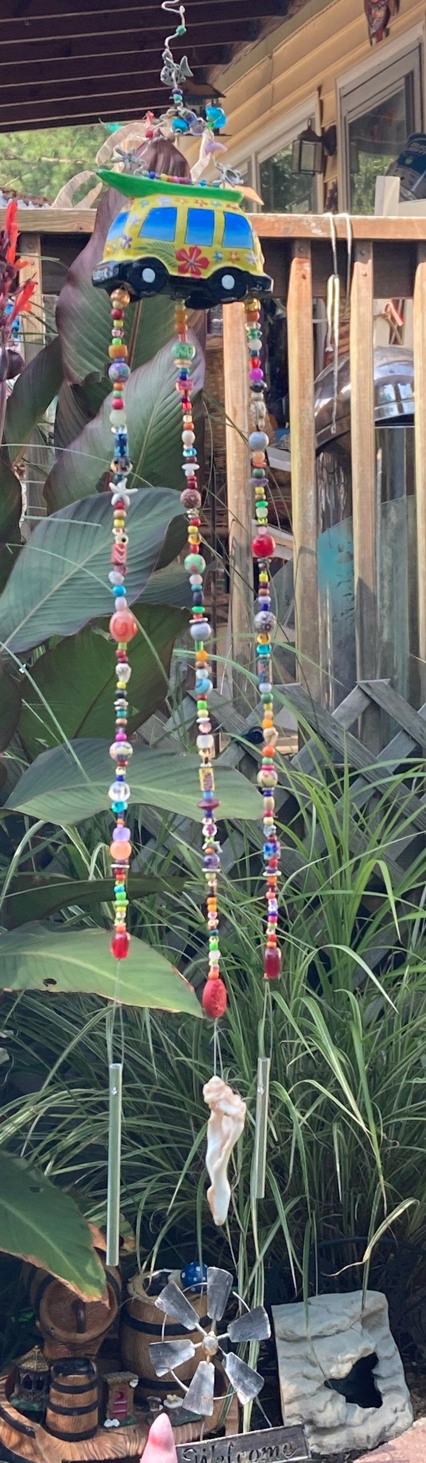 Beach Yard Decor, Beach Home Decor. Beach Garden Decor, Beaded