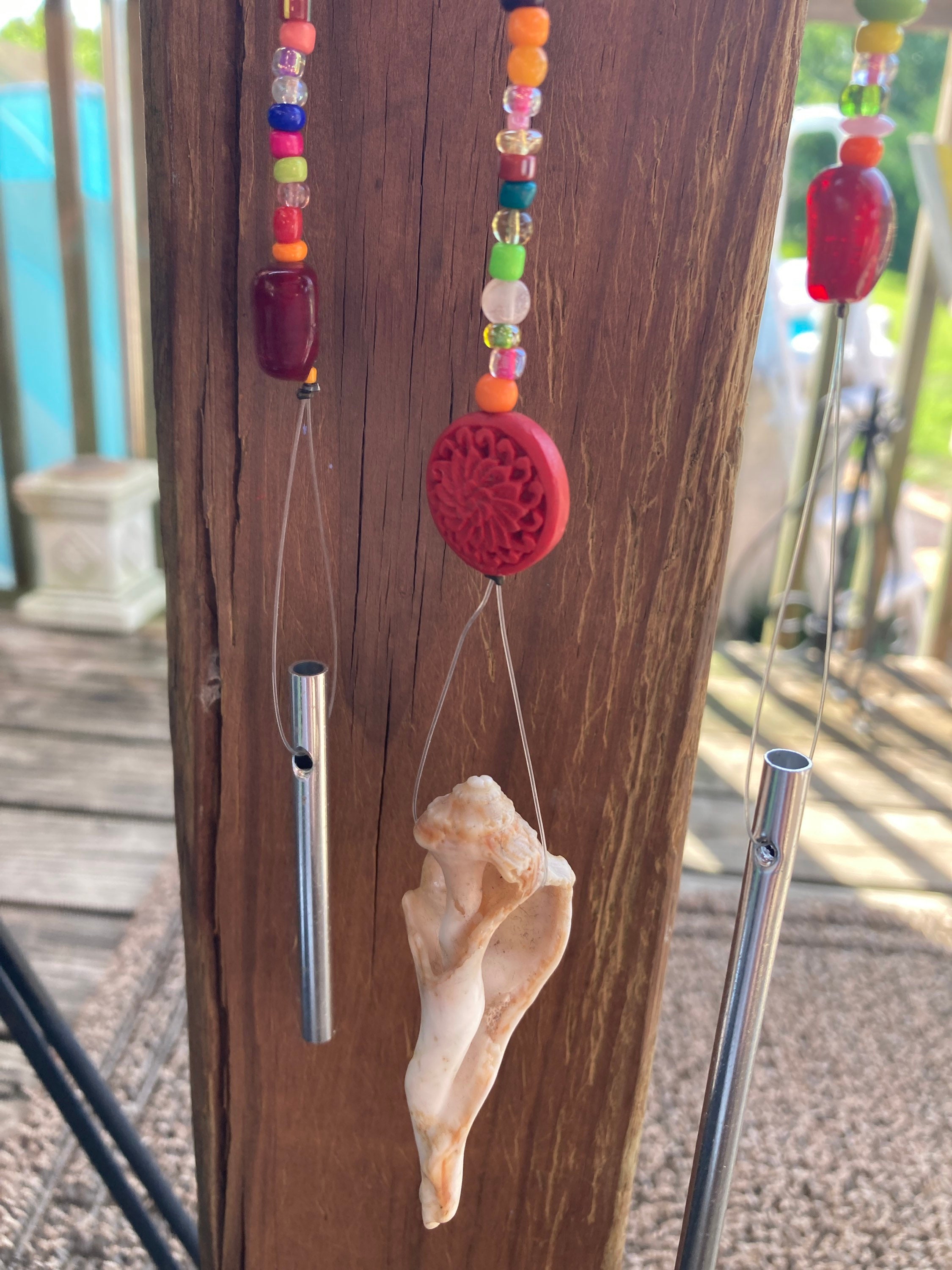 Beach Yard Decor, Beach Home Decor. Beach Garden Decor, Beaded