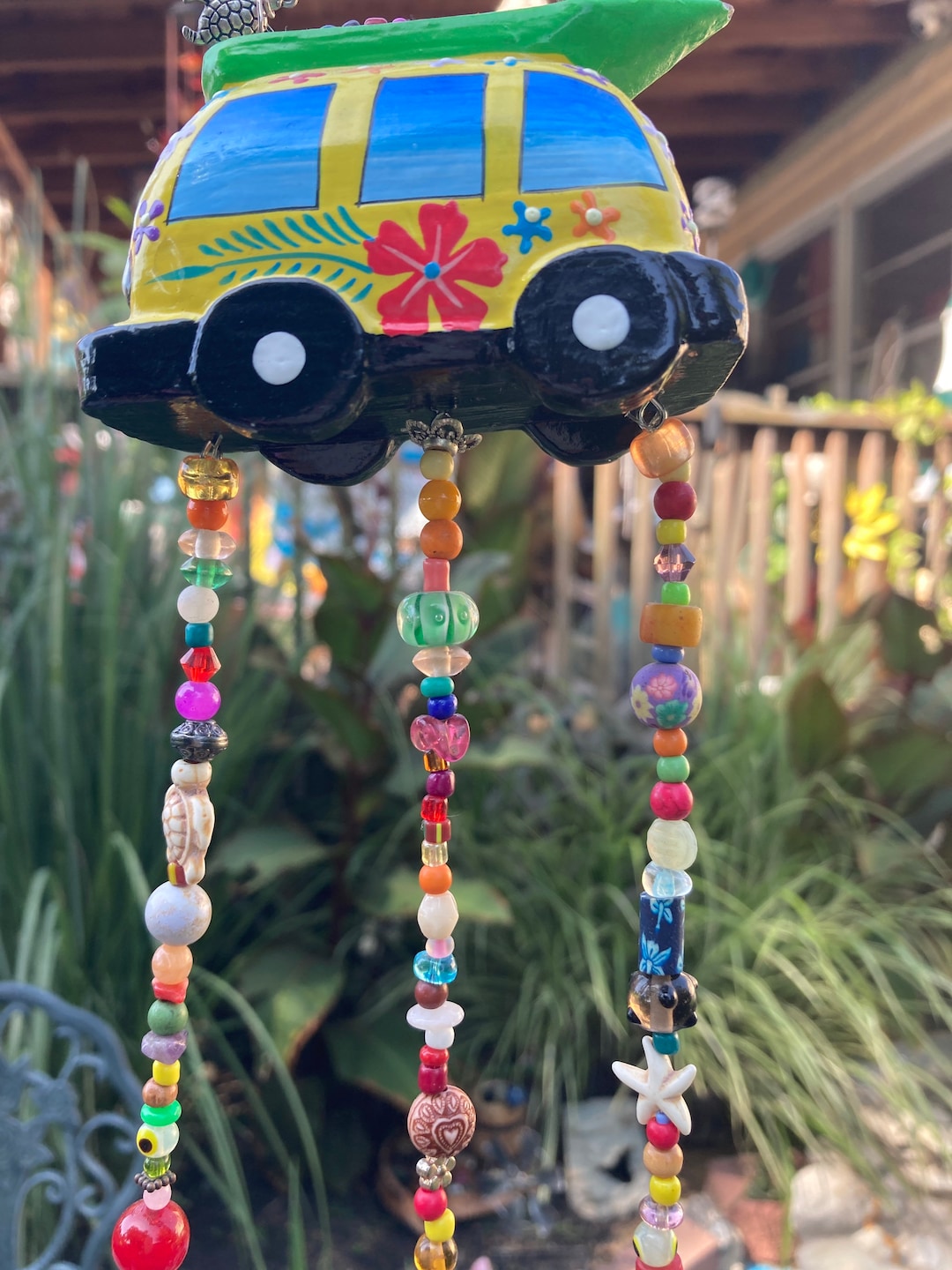 Beach Yard Decor, Beach Home Decor. Beach Garden Decor, Beaded