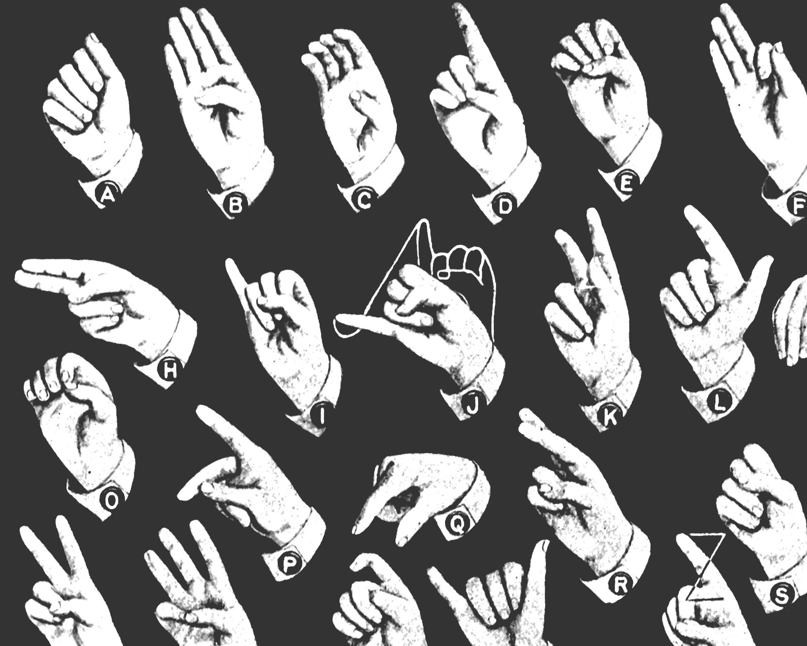 Vintage Sign Language Print Sign Language Poster Etsy