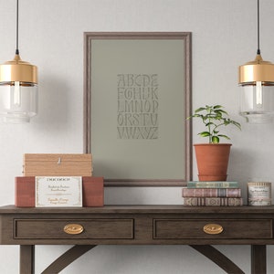 Vintage Alphabet Poster | Antique Alphabet Artwork | Teacher Gifts