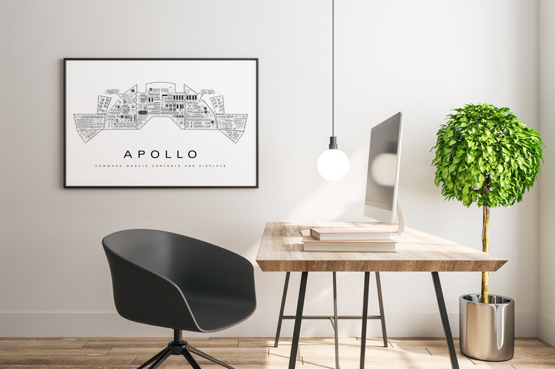 Apollo Command Module Poster | Space Travel Blueprint Art - Etsy