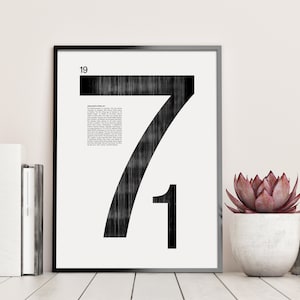 Unique 1971 Birthday Poster | 54th Birthday Ideas | 54th Anniversary Gifts | In This Year Printed Artwork
