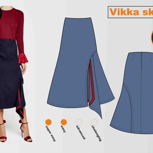 VIKKA  Skirt - Sewing Pattern- PDF A4- Sizes 34-36-38-Inspired by Victoria Beckam Collection