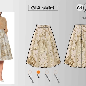 GIA Skirt-34-36-38-Sewing Pattern-PDF A4