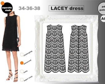 LACEY Dress 34-36-38 Sewing Pattern-PDF A0 Copyshop