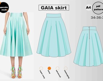 GAIA Skirt-34-36-38-Sewing Pattern-PDF A4