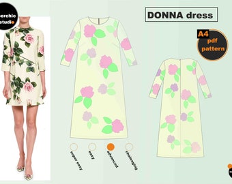 DONNA Dress-46-48-50 Sewing Pattern-PDF A4