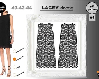 LACEY Dress 40-42-44 Sewing Pattern-PDF A4