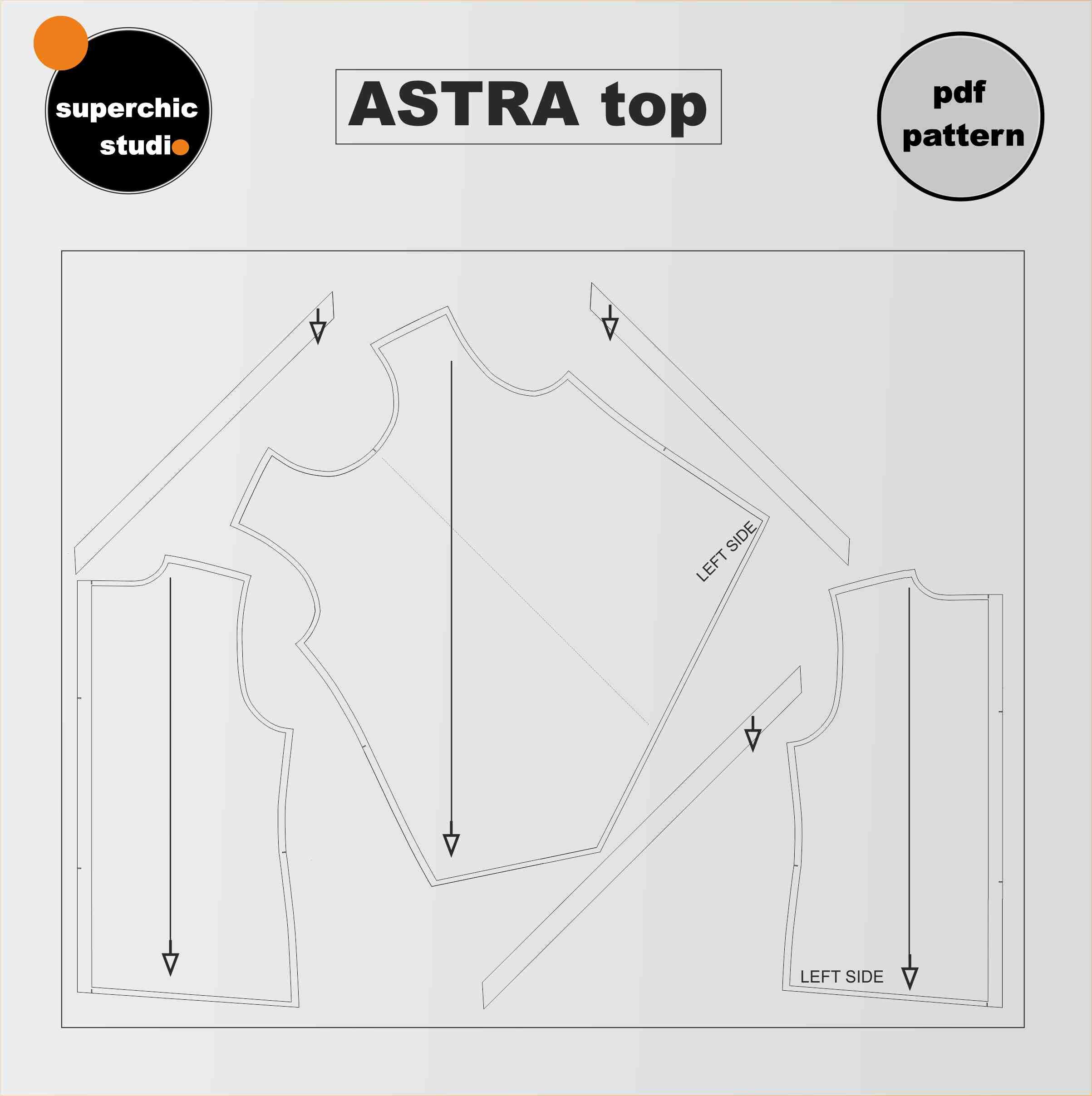 ASTRA Top PDF Sewing Pattern A0 Copyshop Sizes 40-42-44 | Etsy