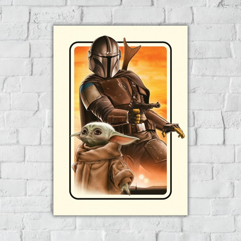 Baby Yoda Fine Art Print The Mandalorian Inspired Poster Illustration