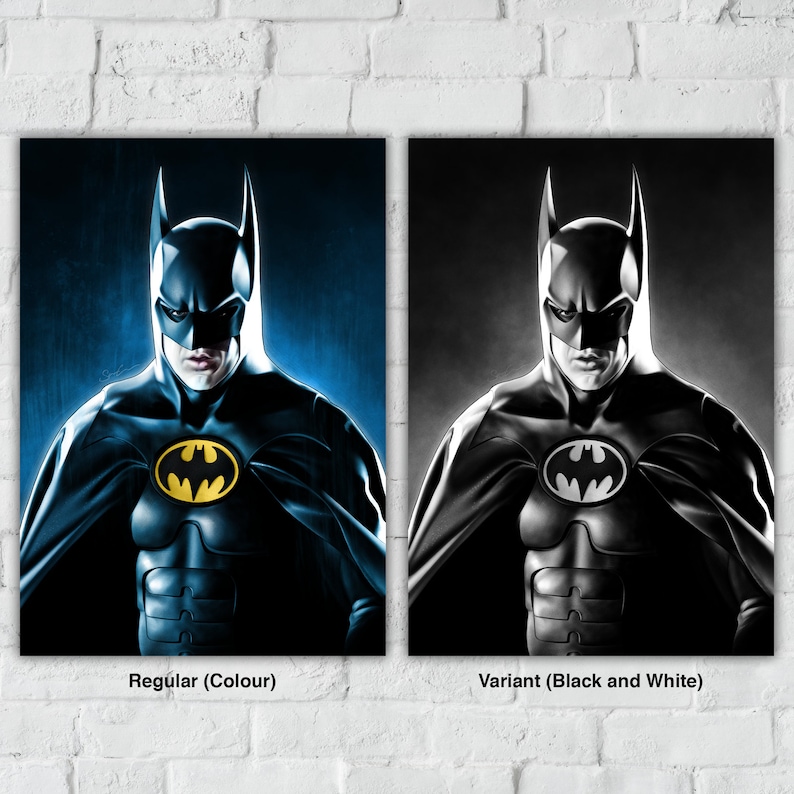 Batman Returns Inspired Fine Art Print Catwoman Michael Keaton Tim Burton