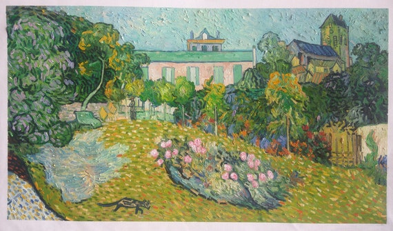 ドービニーの庭、手描きのゴッホの複製、キャンバスに油彩。 - Etsy 日本