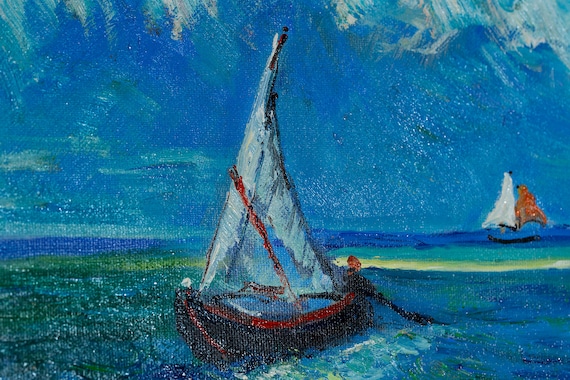 ゴッホの「サントマリーの海景」、キャンバスに手描きの油彩画 - Etsy 日本