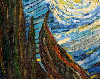 星月夜 ゴッホの油絵複製、キャンバスに手描きの油彩 - Etsy 日本
