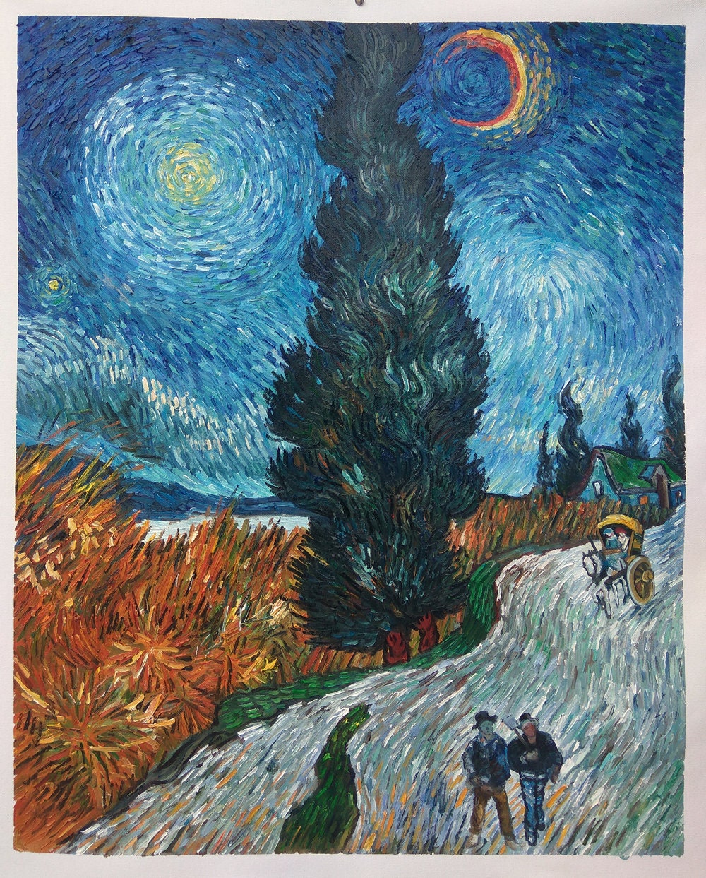 Dream-art Oil painting Vincent Van Gogh Lamps in the street landscape canvas 