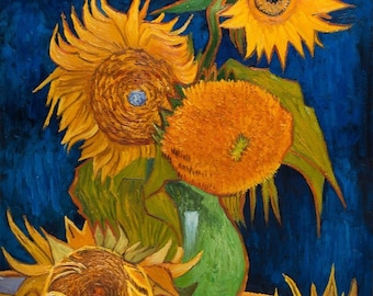 ひまわり - ヴィンセント・ヴァン・ゴッホの手描きの油絵の複製