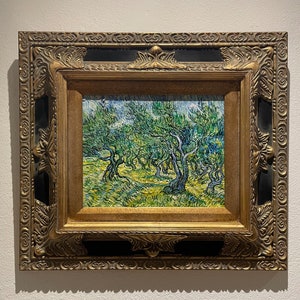 Olive Grove framed Van Gogh reproduction, hand-painted in oil on canvas