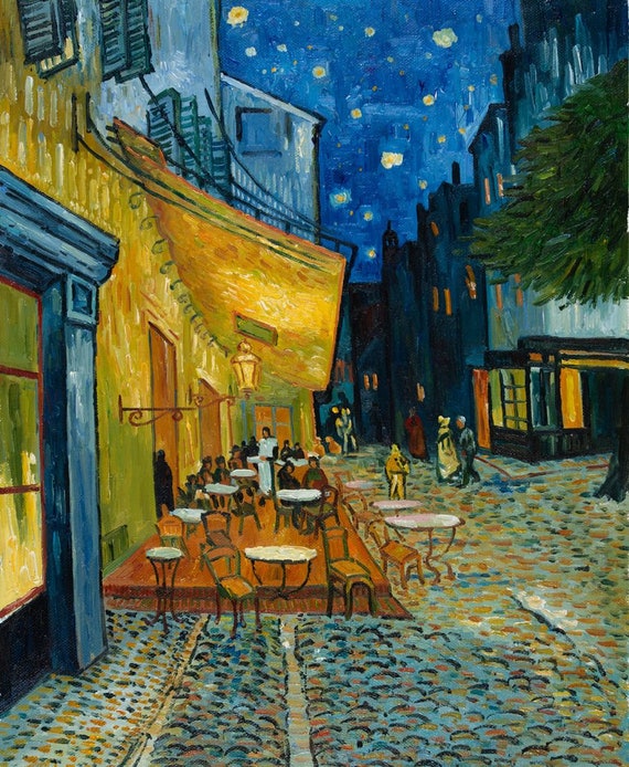 Van Gogh Cafe Terrace at Night Painting, Hand-painted in Oil on Canvas 