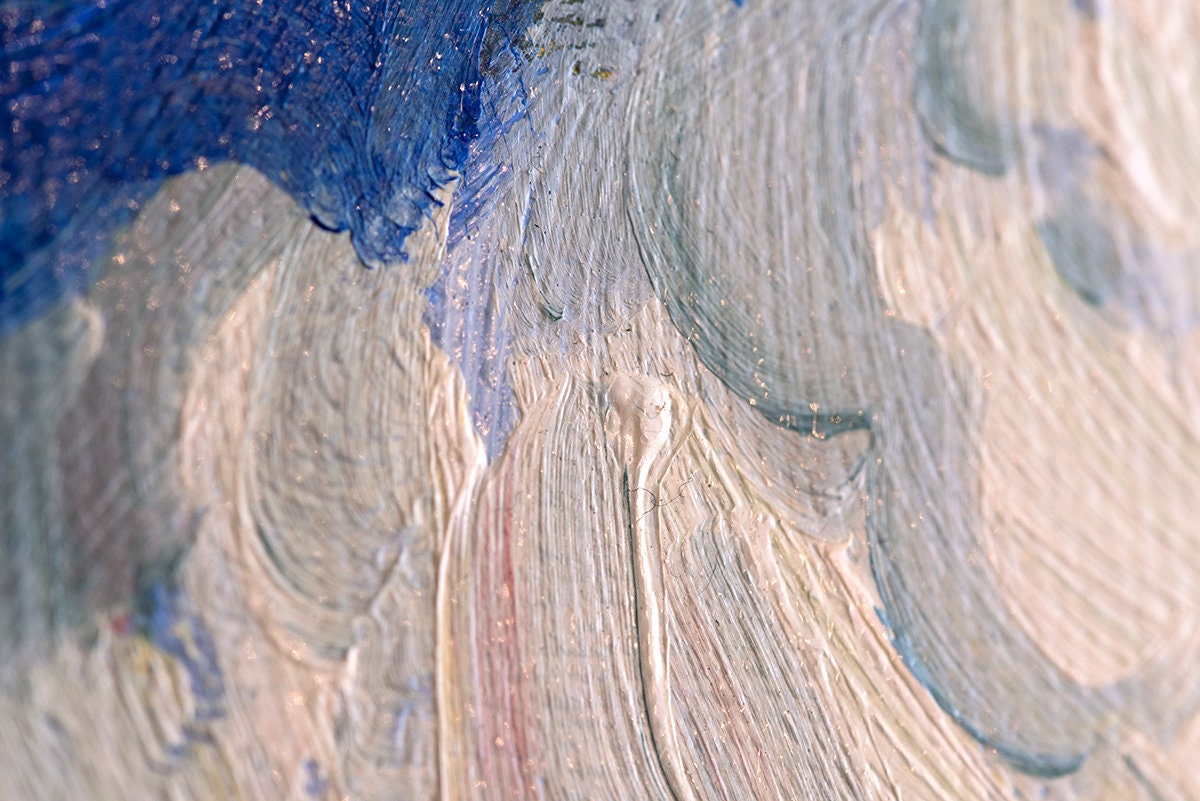 セントポール病院の背後にある山の風景、ゴッホの油絵複製、キャンバス