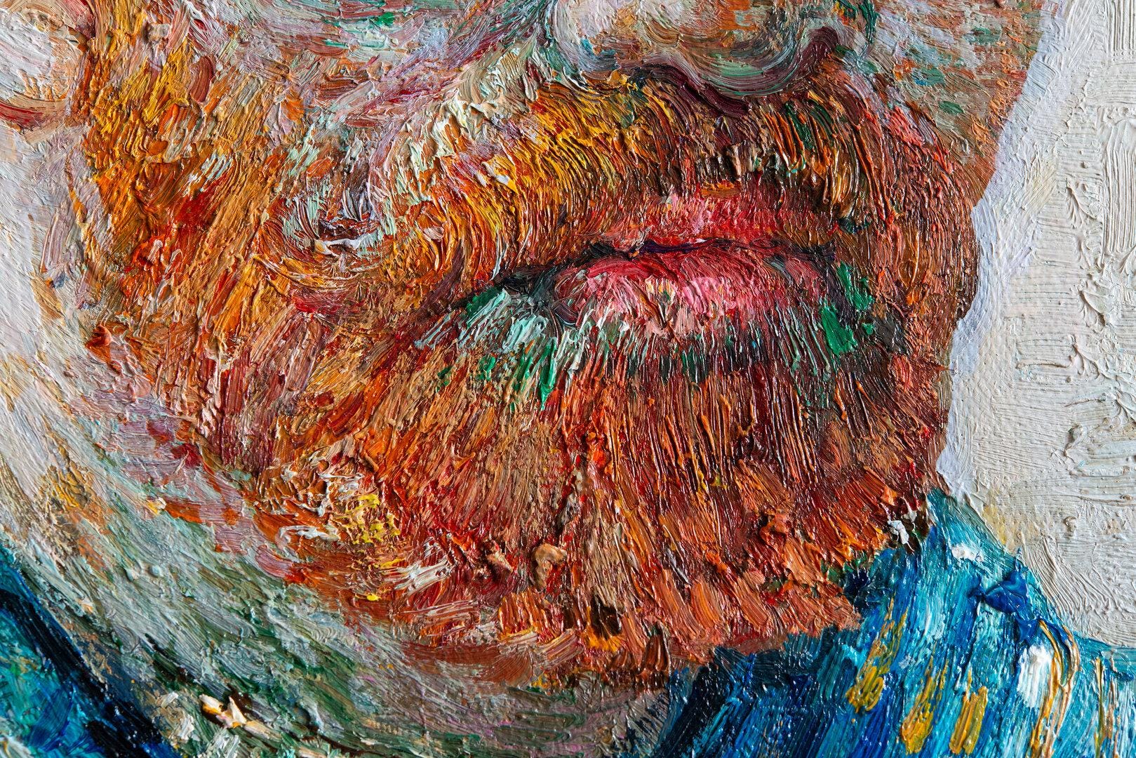 ゴッホの自画像（画家としての自画像）複製、キャンバスに手描きの油彩