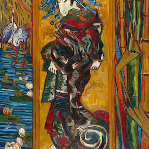 Oiran, The Courtesan, Van Gogh oil painting replica, hand-painted  in oil on canvas.