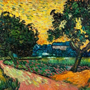 Landscape at Twilight Van Gogh oil painting reproduction, hand-painted in oil on canvas