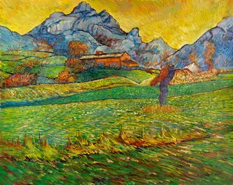 Meadow in the Mountains Van Gogh reproduction, hand-painted in oil on canvas