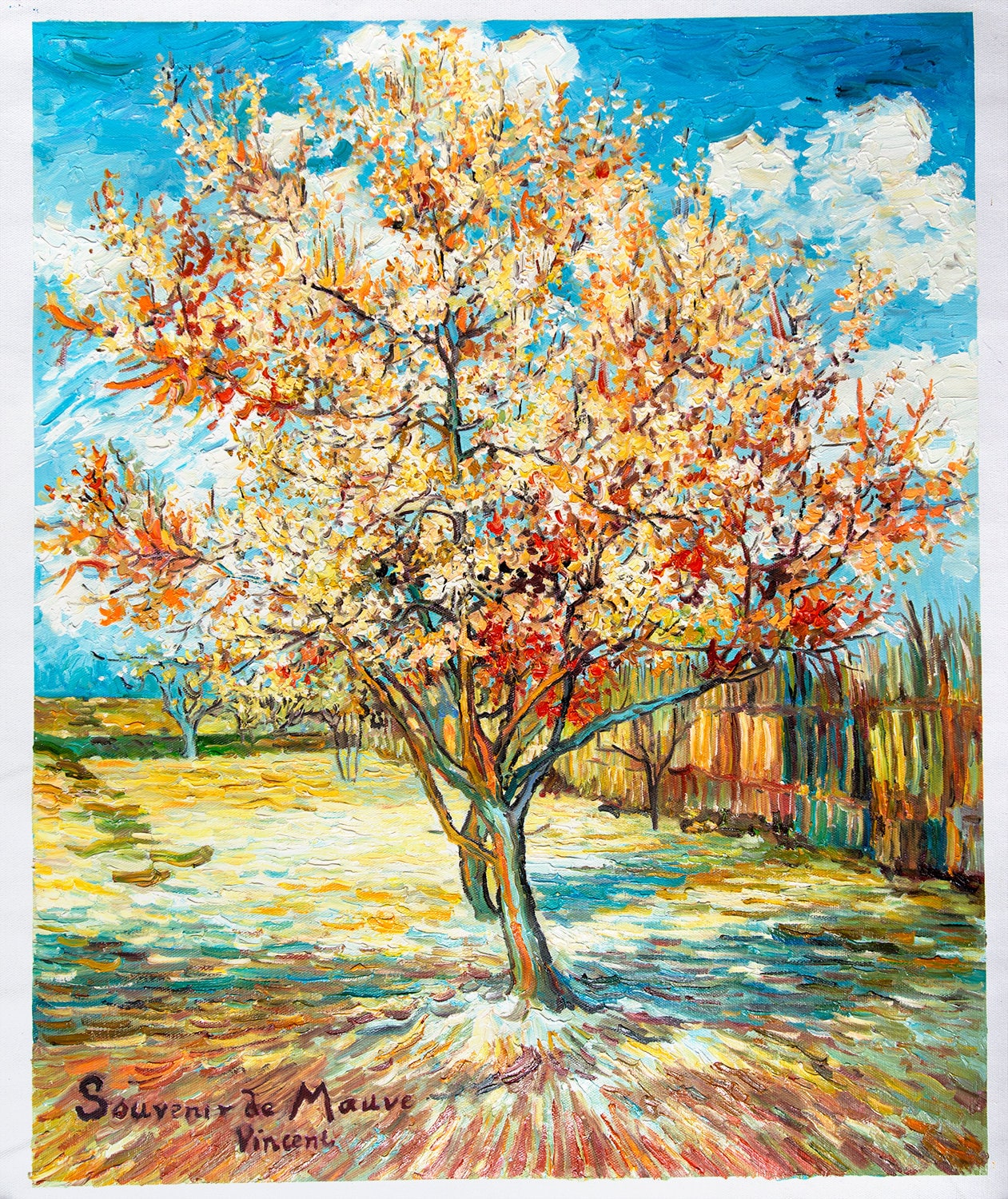 Hand Painted Van Gogh Painting Peach Tree In Bloom Oil On Etsy Hand Painted Van Gogh Painting Peach Tree In Bloom Oil On Etsy
