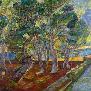 The Garden of the Asylum Van Gogh oil painting reproduction, hand-painted in oil on canvas
