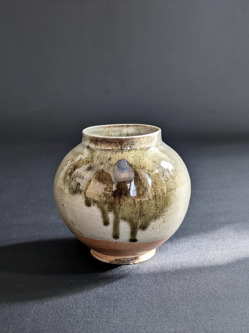 Handmade Ceramic Vase / Moon Jar, Wheel Thrown Pottery, Wood Fired ...
