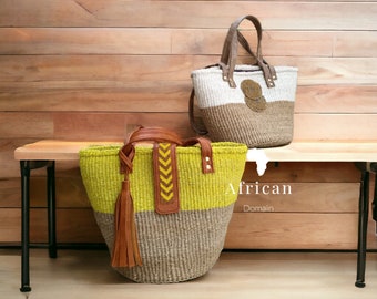 African Bag, Kiondoo Bag, women bag, women handbag, Customised bag, Gift for her, Dry sisal bag,hand woven bag,Woven bag, official bag