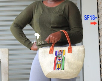 White African Bag, Kiondoo Bag, women bag, women handbag, Customised bag, Gift for her, Dry sisal bag,hand woven bag,Woven bag, official bag
