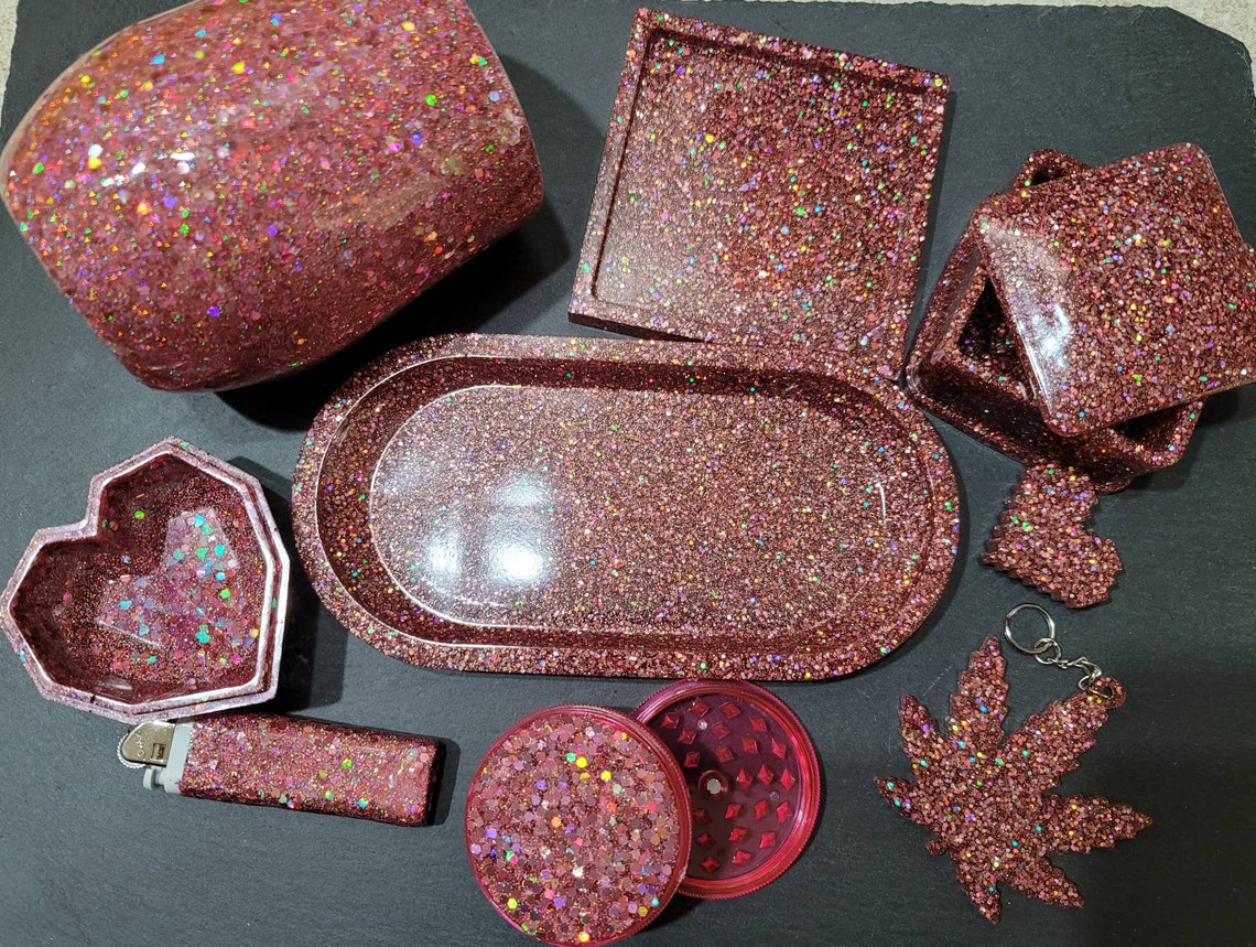 Rose gold mini rolling tray set Etsy