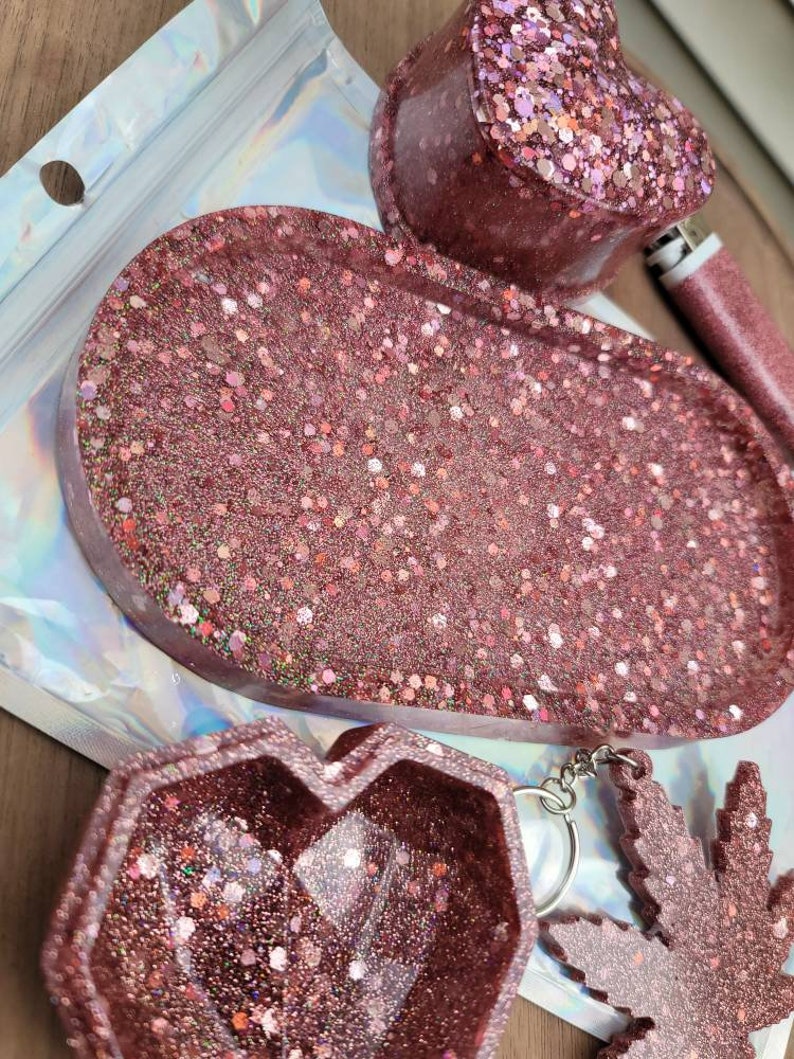 Rose Gold Mini Rolling Tray Set Etsy