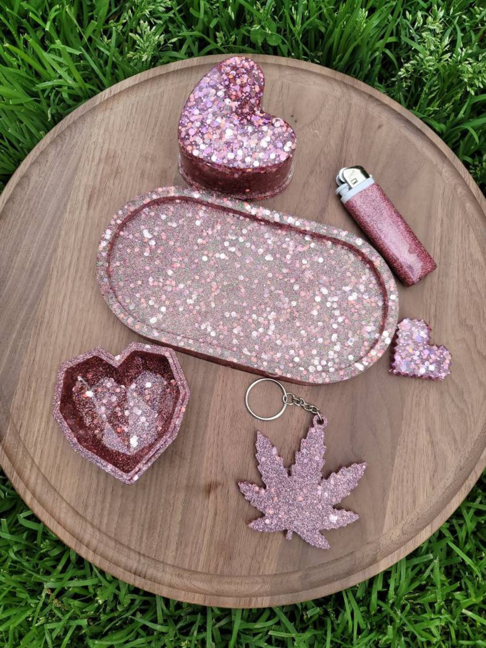 Rose Gold Mini Rolling Tray Set Etsy