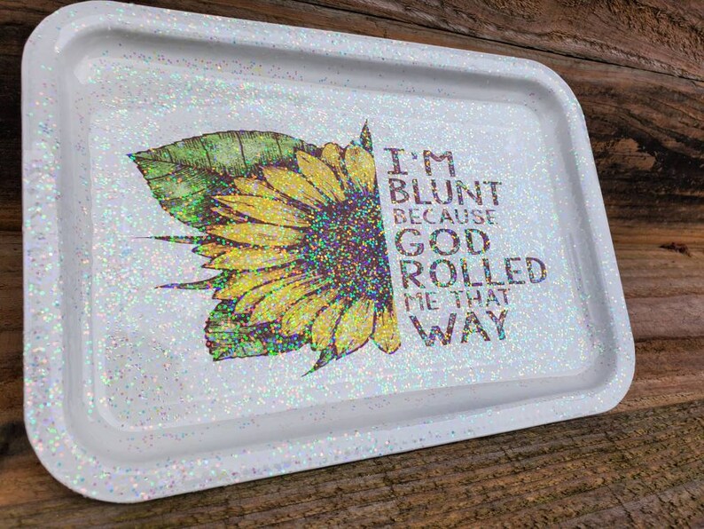 Sunflower glitter rolling tray Etsy