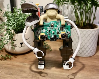 Sustainable Junk Art Robot - Eco Friendly Gift for Tech Lovers: PugBot