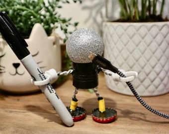 Sustainable Junk Art Robot - Eco Friendly Gift for Tech Lovers: Disco