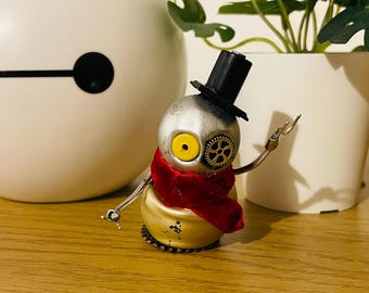 Recycled Computer Part Robot Sculpture – Steampunk Desk Decor