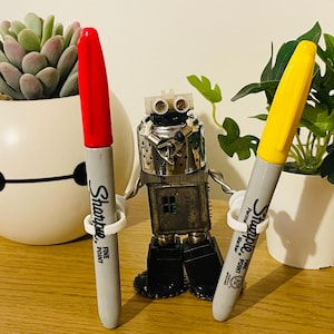 Computer Geek Robot sculpture - A perfect gift for nerds and sci-fi lovers alike made from recycled tech parts! Robot: Tea Titan