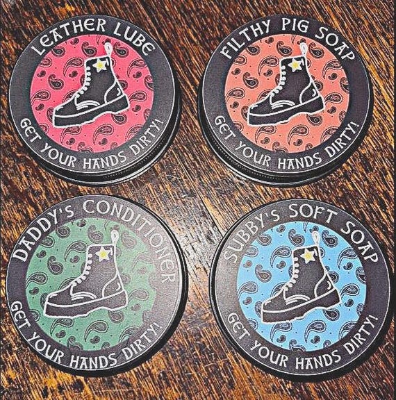 Set of 4 Dirty Hands Leather Care Products