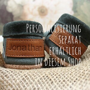 Bio Leather Crawling Shoes minifußBio887, slippers for toddlers, baby shoes made of soft, vegetable-tanned leather for cute little feet. image 8