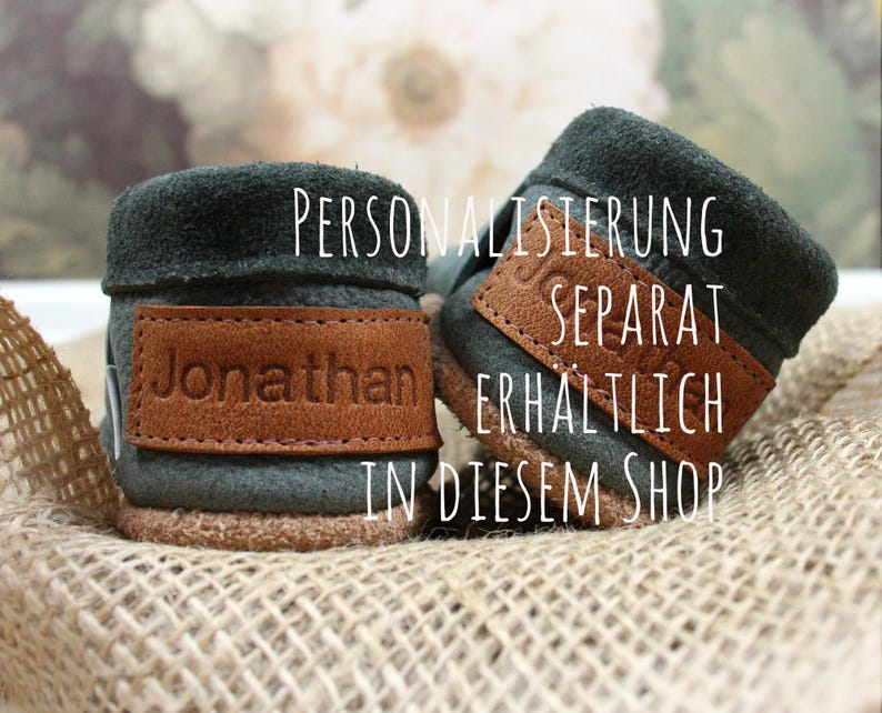 Bio Leather Crawling Shoes minifußBio887, slippers for toddlers, baby shoes made of soft, vegetable-tanned leather for cute little feet. image 8