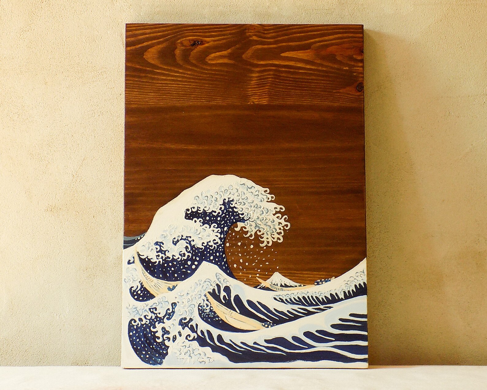 Japanese Wood Art Japanese Wall Art Kanagawa Wave Wall Art Etsy